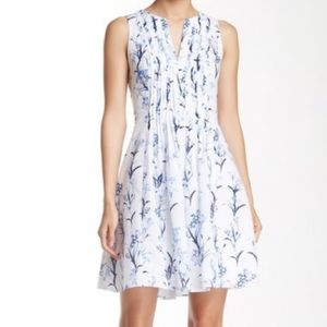 Cece white and blue floral dress-6
